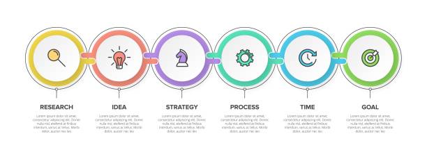istock Concept of arrow business model with 6 successive isometric steps. Six colorful graphic elements. Timeline design for brochure, presentation. Infographic design layout 1214455846