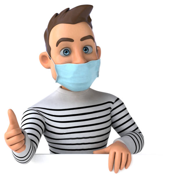 istock 3D illustration of a cartoon character with a mask 1214457461