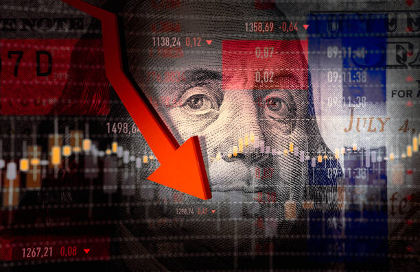 krach ekonomiky - pád pohyb dolů - stock snímky, obrázky a fotky