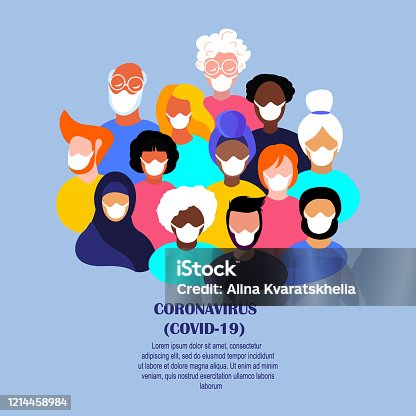 istock Coronavirus Epidemic Quarantine.Novel COVID 2019-nCoV.Crowd Different People Population,African Young, Old,Pensioners Man,Women in Medical Face Mask 1214458984