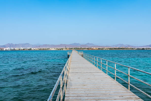 istock Long pontoon on the red sea in Egypt 1214461692
