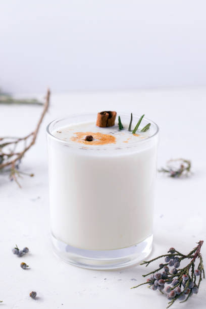 istock Lassi milkshake on a white background. proper nutrition. Fermented product 1214462154