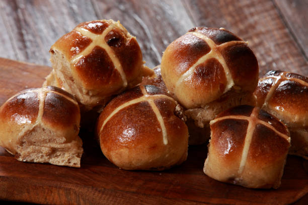 istock Hot Cross Buns for afternoon tea at Easter Festivities 1214467326