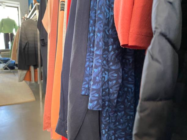 istock Clothing on rack in closed store during coronavirus lockdown 1214469363