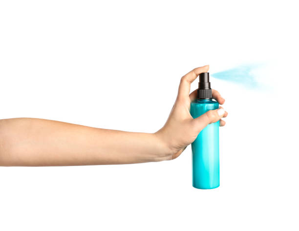 istock Hand spraying hair spray 1214471278