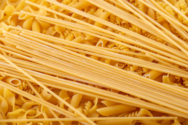 istock Dry pasta, macaroni italian food 1214482469