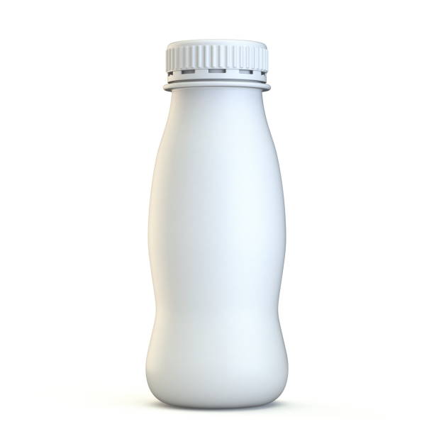 kleine witte plastic fles met deksel vooraanzicht 3d - plastic fles klein stockfoto's en -beelden