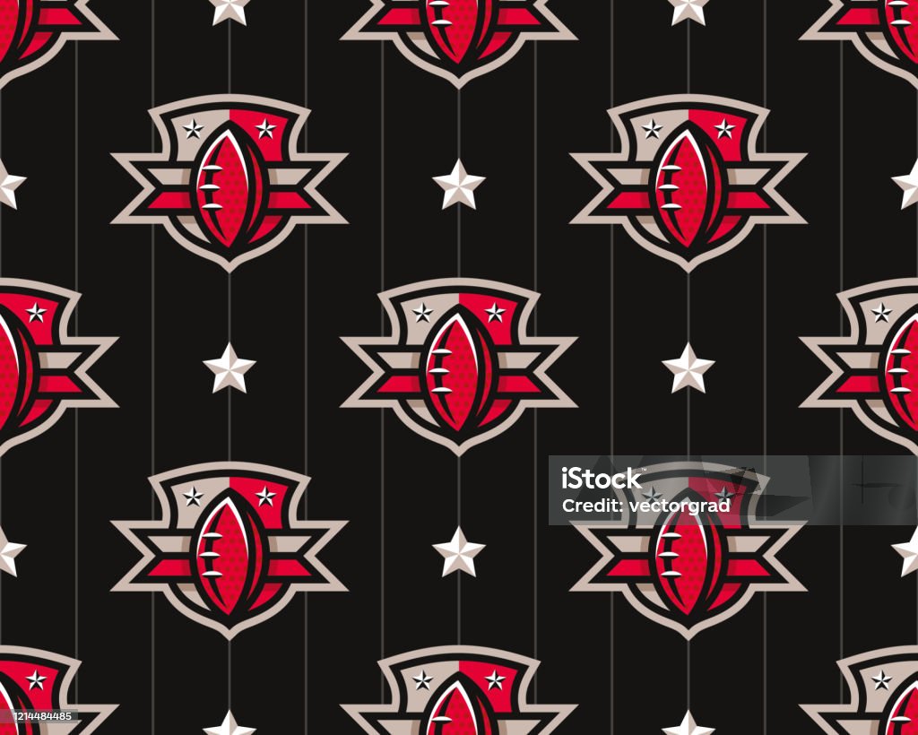 Classic Rugby Patterns American Football Sport Seamless Pattern Rugby Emblem Tournament ...