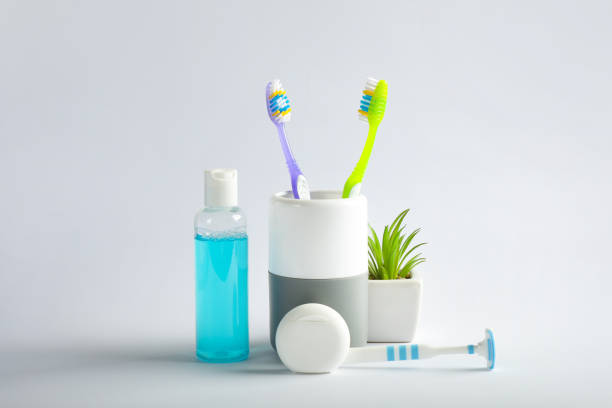 istock Dental products isolated on white background 1214484925