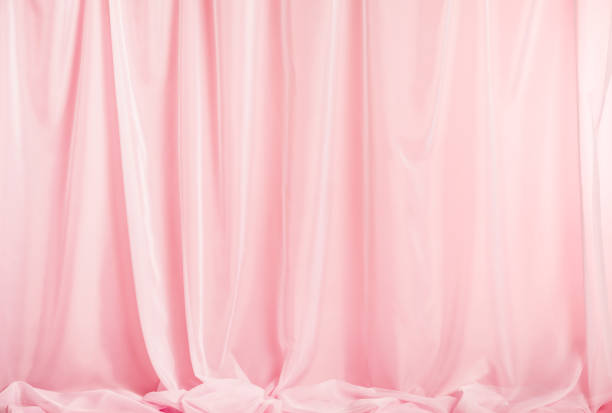 istock Elegant tender pink silk curtain 1214485097