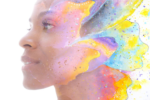 istock Paintography. A portrait combined with a painting 1214493673