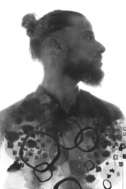 istock Paintography. A portrait combined with a painting 1214494912