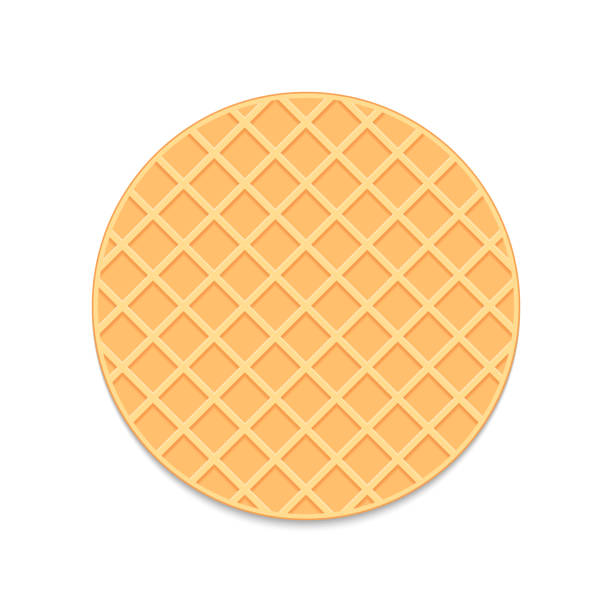 stockillustraties, clipart, cartoons en iconen met ronde wafelvector. - stroopwafel