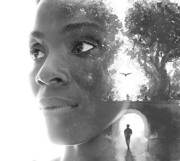 istock Paintography. A portrait combined with a painting 1214495168