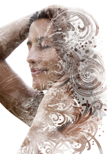 istock Paintography. A portrait combined with an illustration 1214495245