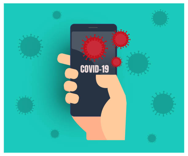 istock coronavirus transmitted from the phone. Coronaviruses on the phone. getting a smartphone and covid19 1214495527