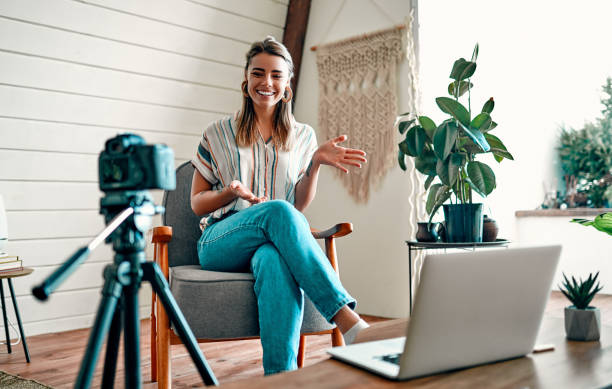 istock Video blogger girl 1214495901