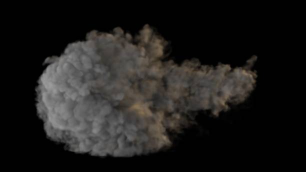 Very detailed smoke trail of a cannon, gun or tank shot. 3D Rendering Very detailed smoke trail of a cannon, gun or tank shot. cannon artillery stock pictures, royalty-free photos & images
