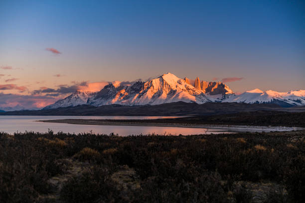 istock Torres del Paine Mountains at sunrise 1214499852