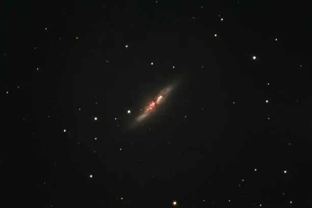 The Cigar Galaxy Messier 82 in the constellation Ursa Major photographed from Mannheim in Germany.