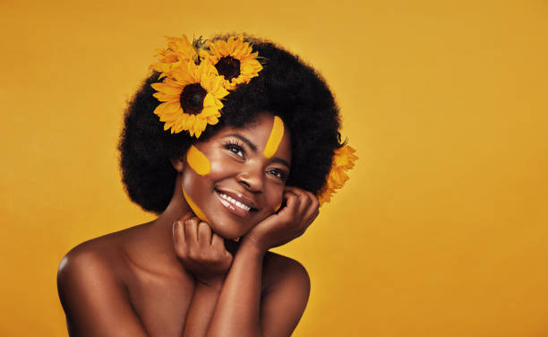 istock Flowers make a woman as happy as a lark 1214505718