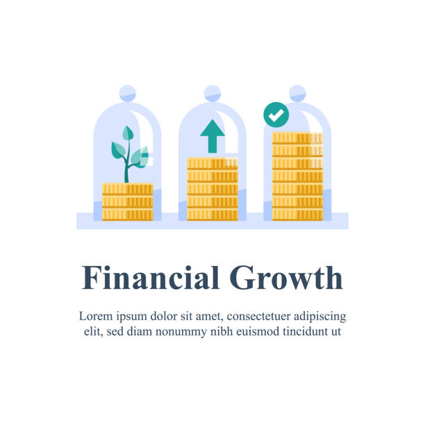 연금기금, 저축자금조달, 장기투자, 이자율, 더 많은 수익증대 - pension retirement planning savings stock illustrations