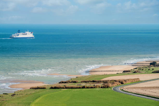 istock beautiful landscape with a ferry arriving in Calais 1214510904