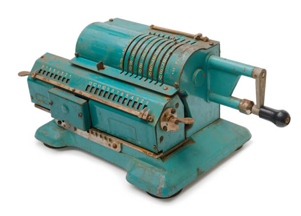 istock Vintage mechanical pinwheel calculator 1214512444