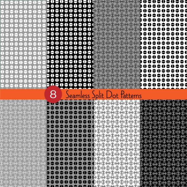 seamless black white grey split dot vector pattern seamless black white grey split dot vector pattern screw cap stock illustrations