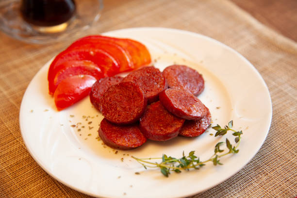 Fried sausage in breakfast,salami in plate
Fried sausage for breakfast Turkish fried sausage for breakfast turkish sausage stock pictures, royalty-free photos & images