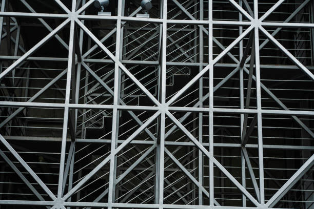 istock Constuction site of modern automated storehouse with a cloudy day. 1214520831