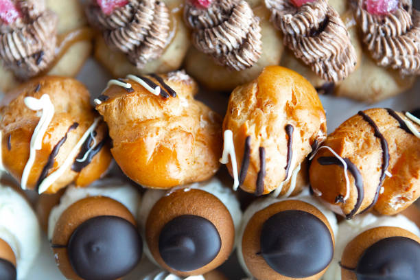 istock Box of different sweet cakes, top view 1214522077