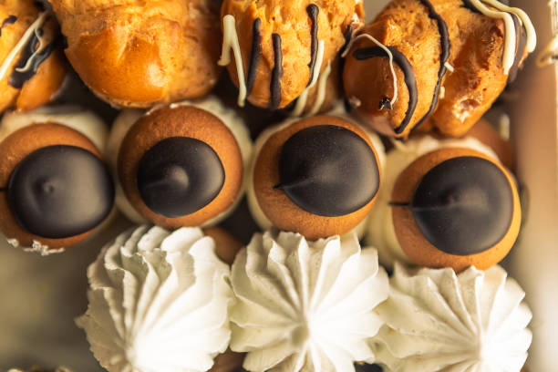 istock Box of different sweet cakes, top view 1214522133