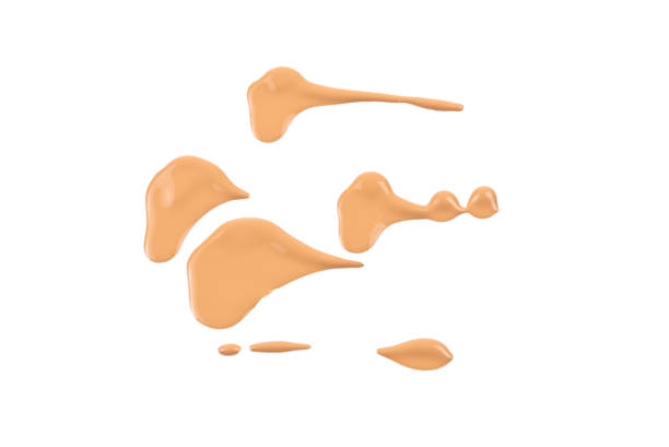 istock Liquid foundation swatch isolated on white background. Close Up of makeup cream sample. 1214522195