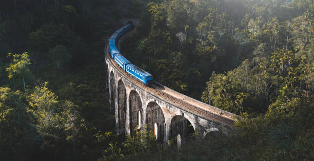 istock Train arriving at famous Nine arch bridge in Ella, Sri Lanka 1214523177