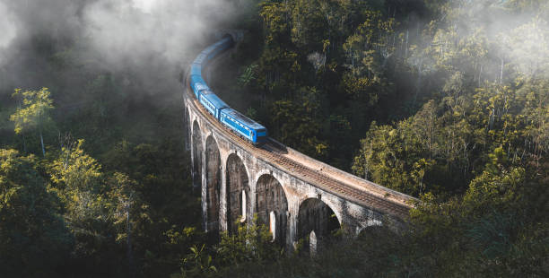 istock Train arriving at famous Nine arch bridge in Ella, Sri Lanka 1214523184