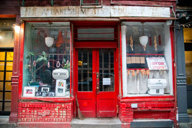Albanese Meats and Poultry, Nolita, NYCMarch 21, 2020Old fashioned store exteriorStore closed because of COVID19