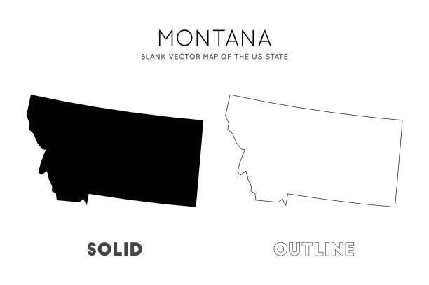 illustrations, cliparts, dessins animés et icônes de carte du montana. - montana