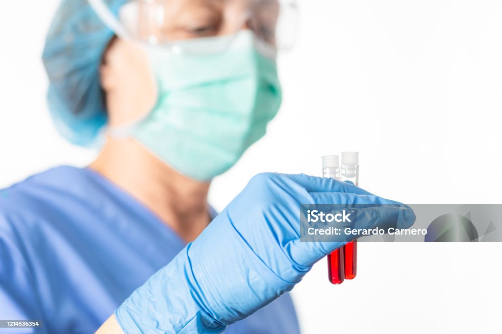 Carrying Lab Sample Laboratory Technician Carrying Biological Samples Isolated On White ...