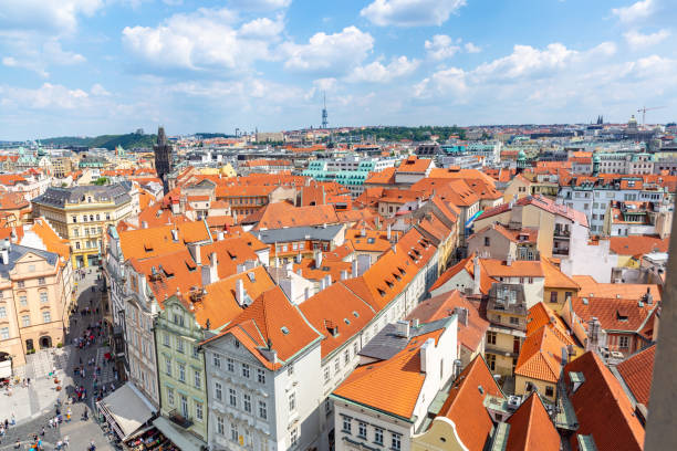 istock Aerial view of old town square in Prague 1214539251