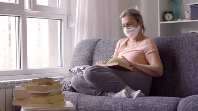 Senior woman in quarantine  from  Corona virus  at home