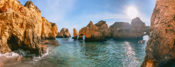 Algarve coast and beaches in Portugal, in Europe