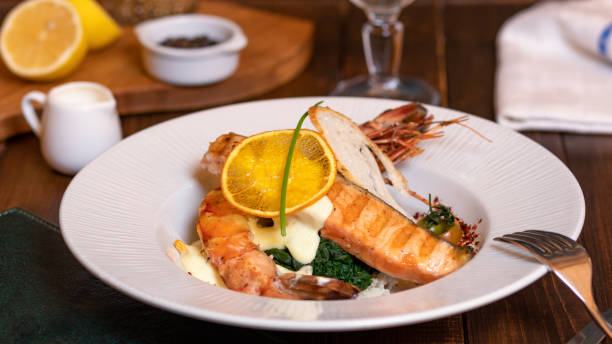 istock Sea food with lemon 1214543052