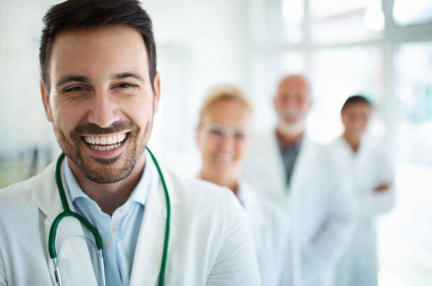 istock Group of doctors looking at the camera. 1214549987