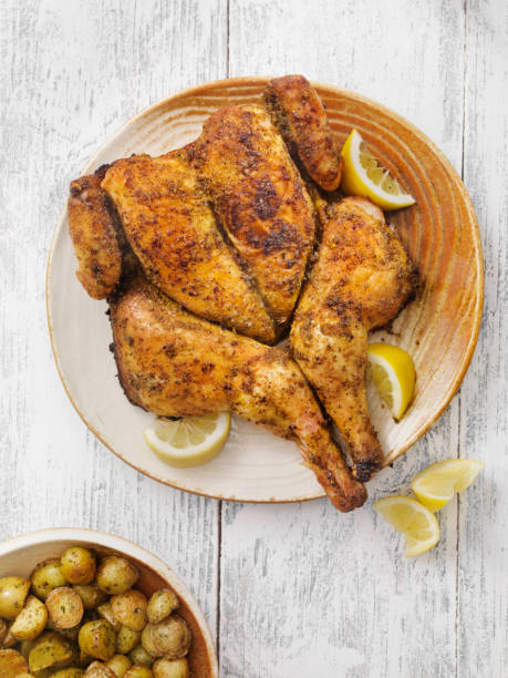 istock Roasted Spatchcock Lemon Chicken with Roasted Potatoes 1214553234