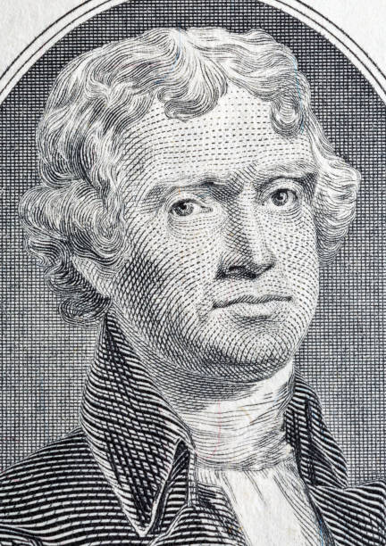 istock Portrait of the third US President Thomas Jefferson on two dollar bill macro 1214554886