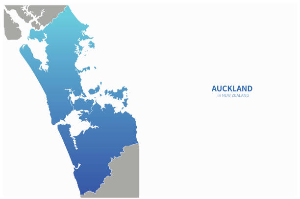 오클랜드 시티 라인 지도. 그래픽 디자인 소스에 대한 벡터 뉴질랜드지도입니다. - auckland region stock illustrations
