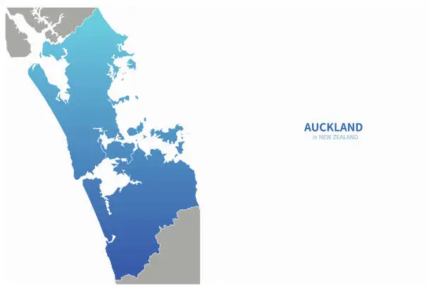 Vector illustration of Auckland City Line Map. Vector new Zealand map for graphic design source.