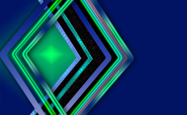 istock Blue shade, green and black abstract metallic background with square shapes, lines and marble effect. 1214561816
