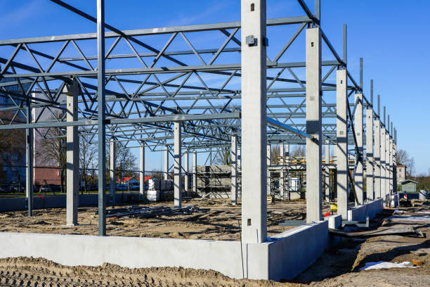 istock The steel frame of a building under construction 1214566275